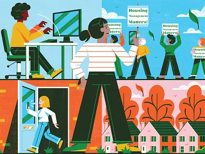 Inside Housing - Housing Management Matters colour design editorial illustration illustration print