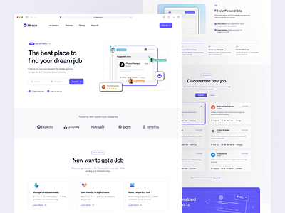 Hiring Platform - Landing Page animation apply brand guideline business career design design system dipa inhouse employee glassdoor graphic design hiring job job portal job vacancy landing page motion graphics ui web design website