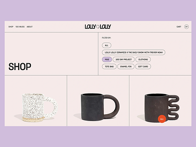 Lolly Ceramics Shop Page- UI Design design e commerce interactive design landing page modern ui online shop professional design responsive design shop shopping website ui user experience user friendly web design