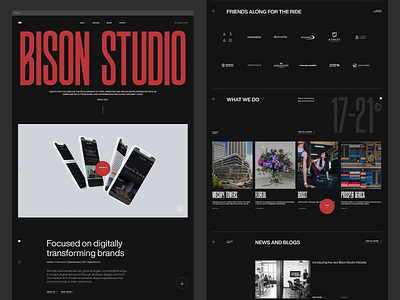 Bison Studio Digital Transformation- Web Design bison studio dark background dark design dark mode design landing page studio web design transformation agency typo typographic design typography ui user experience user interface uxui web design