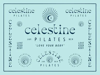 Celestine Pilates branding design graphic design identity illustration logo type typography vector