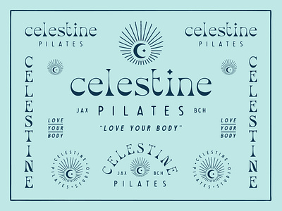 Celestine Pilates branding design graphic design identity illustration logo type typography vector