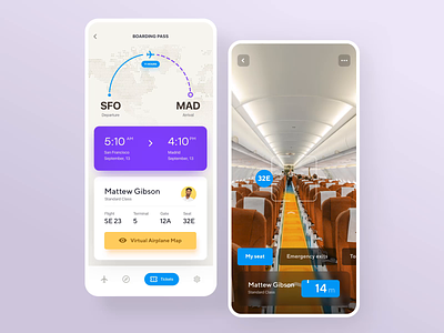 Airline industry, AR experience Mobile App application design interface mobile product startup ui ux