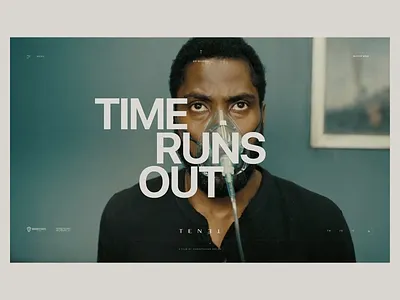 Tenet Movie Landing Page UI Design clean design home page landing page modern modern design movie tenet tenet movie time runs out ui design ux design uxui web design website design