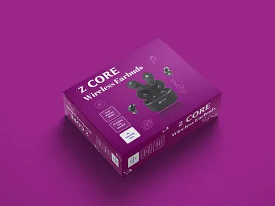 Wireless Earbuds Box Design branding design flyer graphic design illustration logo motion graphics ux vector