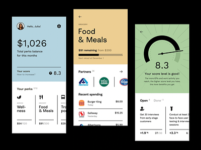 Employee Perks & Wellness Tracker App UI Design app app design application design design food meals mobile mobile app mobile application design mobile ui ui user experience user friendly user interface uxui
