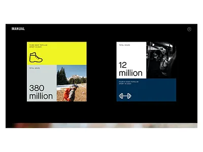 Manual Sports Data Insights Dashboard UI Design dark dark background dark mode dark tone design digital assets home page landing page manual sports sports design ui ui design ux ux design web web design