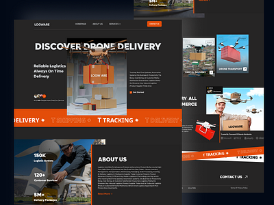 Drone Delivery Landing Page Design agricultural agripilot delivery dji drone app drones home page homepage landing page landingpage page quadcopter smart drone ui web webdesign
