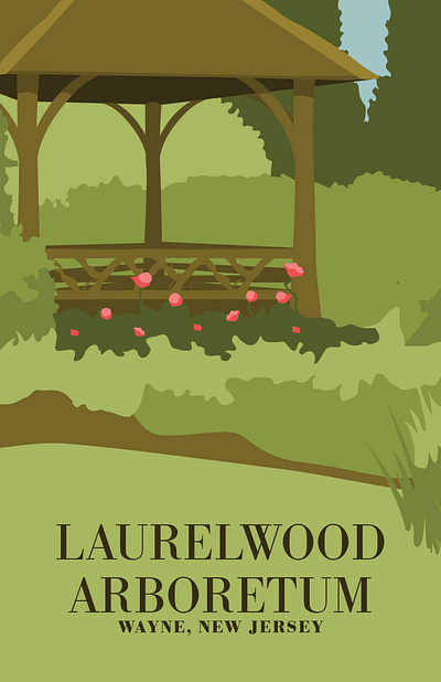 Laurelwood Aboretum | Travel Poster design gardens graphic design illustration travel posters typography vector