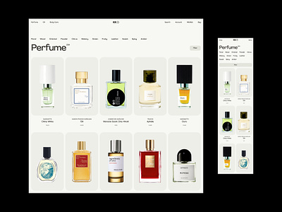 KK® clean design design ecommerce perfume store ui web website