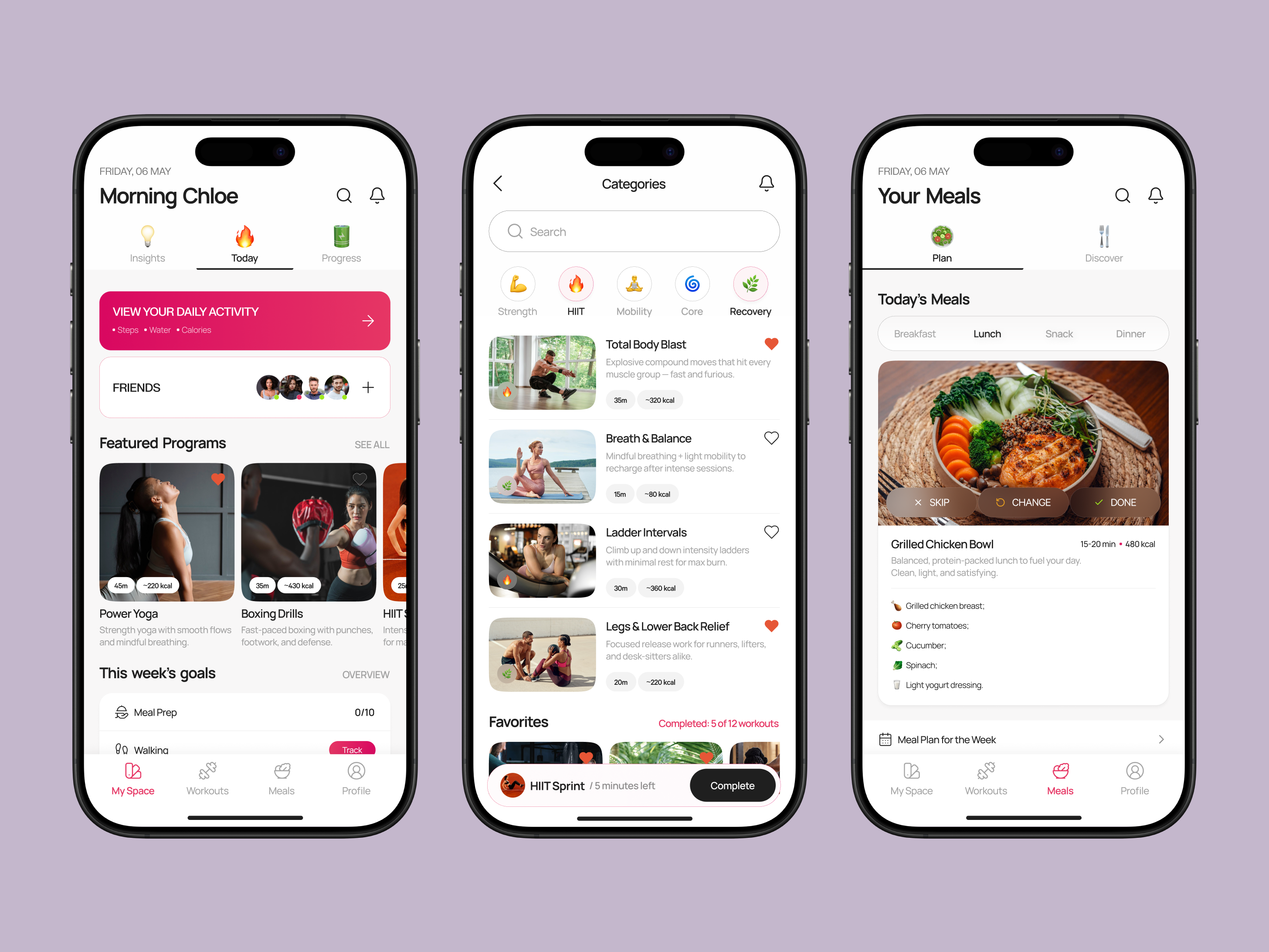 Example of UI/UX Wellness & Health Mobile Design