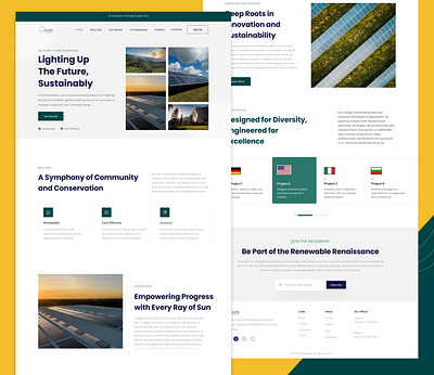 Website Design for a Renewable Energy Project clean design eco design greentech homepage landing page minimalistic ui renewable energy web design website concept