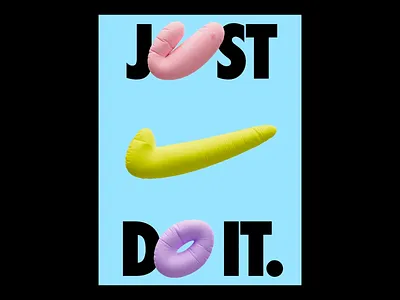 Playful Inflatable Typography Poster art direction bold slogan brand parody brand remix creative design fun poster funky letters graphic art inflatable typography minimal layout modern poster playful inflatable playful style poster concept puffy style soft shapes typography experiment typography poster visual humor