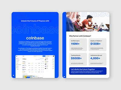 Coinbase Partnership Sell Sheet adobe b2b branding coinbase crypto currency data visualisation design digital editorial design figma finance future graphic design partnership pitch deck design presentation design sales sales collateral sell sheet
