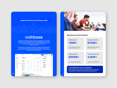 Coinbase Partnership Sell Sheet adobe b2b branding coinbase crypto currency data visualisation design digital editorial design figma finance future graphic design partnership pitch deck design presentation design sales sales collateral sell sheet