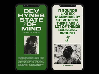 Editorial Mobile Layout with Portraits artist feature artist layout content focused creative layout cultural content editorial layout interview screen magazine format mobile article mobile design mobile editorial mobile layout music profile portrait photography text heavy typography typography driven urban portraits visual journalism visual storytelling