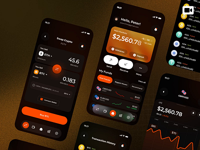 crypto currency wallet mobile ui design blockchain clean crypto portfolio crypto wallet cryptocurrency cryptocurrency app digital wallet finance minimal mobile mobile app modern ui wallet app