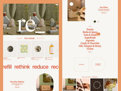 Grocery Ecommerce Web Design conscious brand digital product eco shopping ecommerce ecommerce website food delivery mobile friendly natural tones online market organic branding sustainable design typography ui design ui direction ui layout user journey ux design visual identity web design web interface