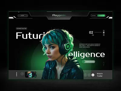 🎧💻 Immersive design meets futuristic vibes! development figma game graphic design online game ui wordpress