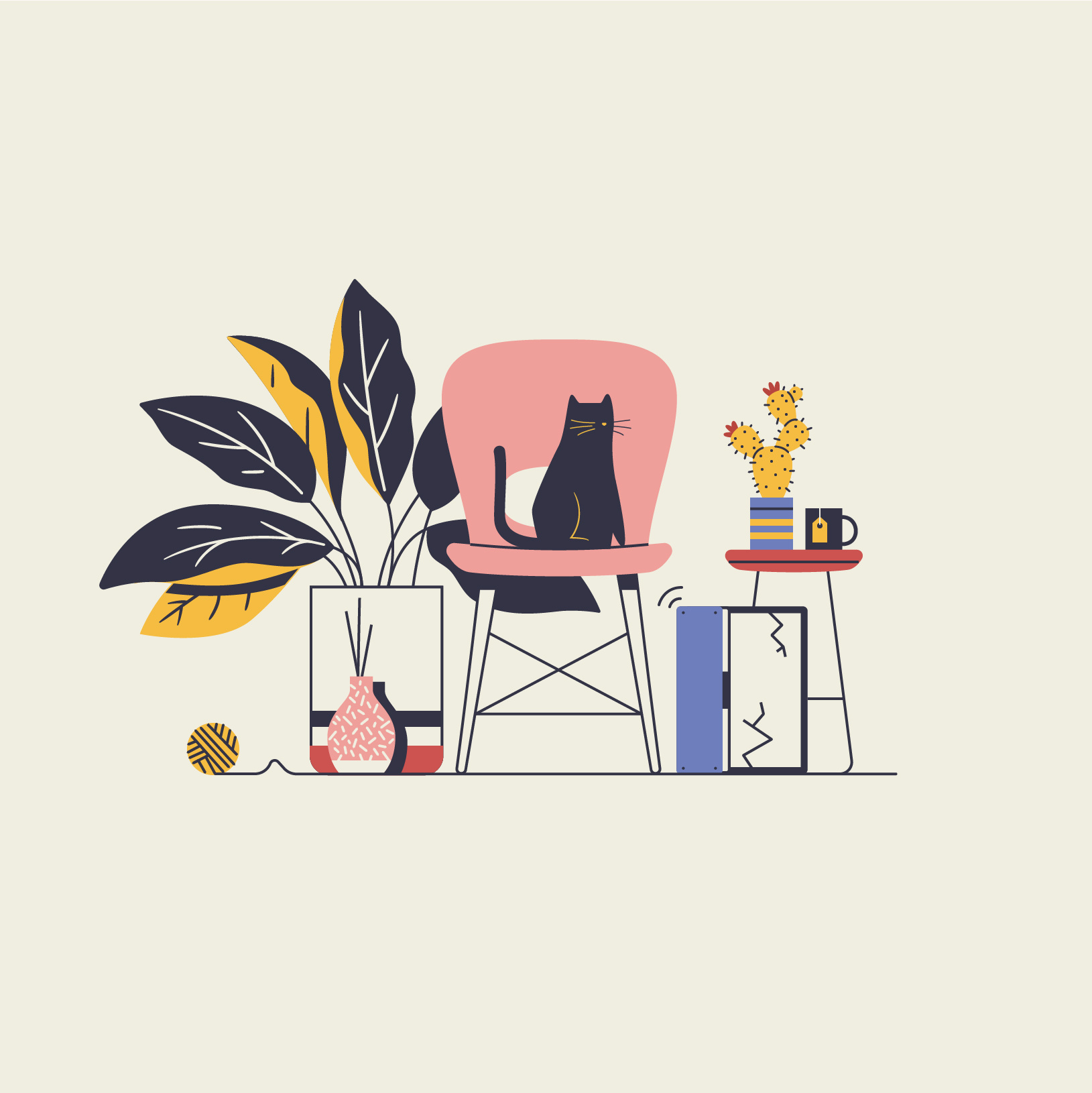 Cats Are Jerks cat digital folioart home illustration line nick slater vector