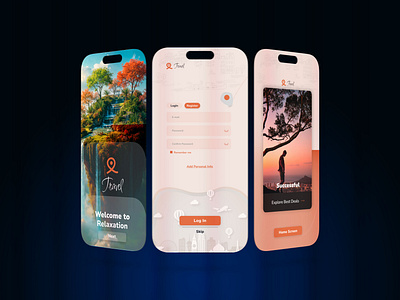 Travel Ui design simple-user friendly animation app design brading branding easy interface easy log in graphic design log in page logo marketing media kit mobile app profile pages travel ui user experience user research