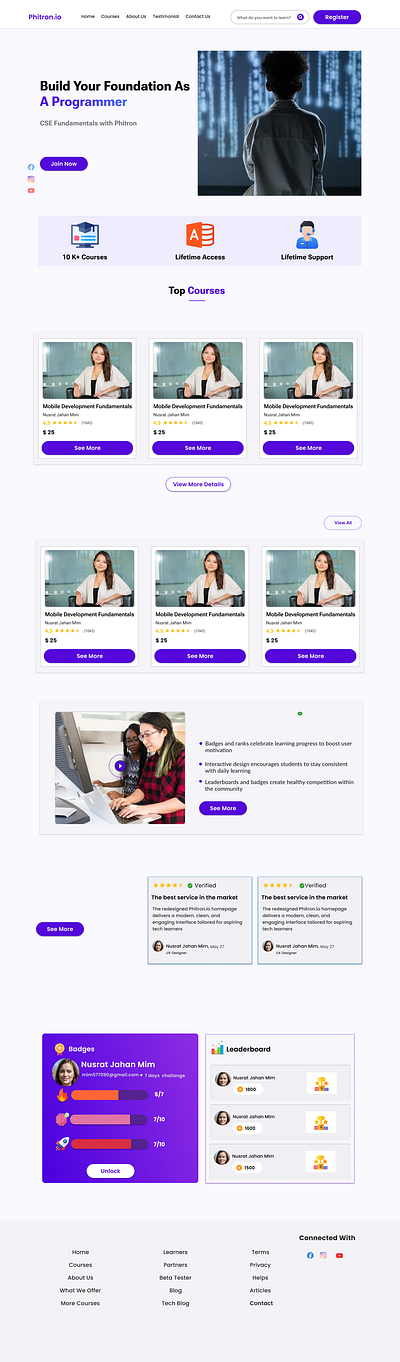 Learning Website 3d branding design graphic design illustration logo motion graphics ui ux vector