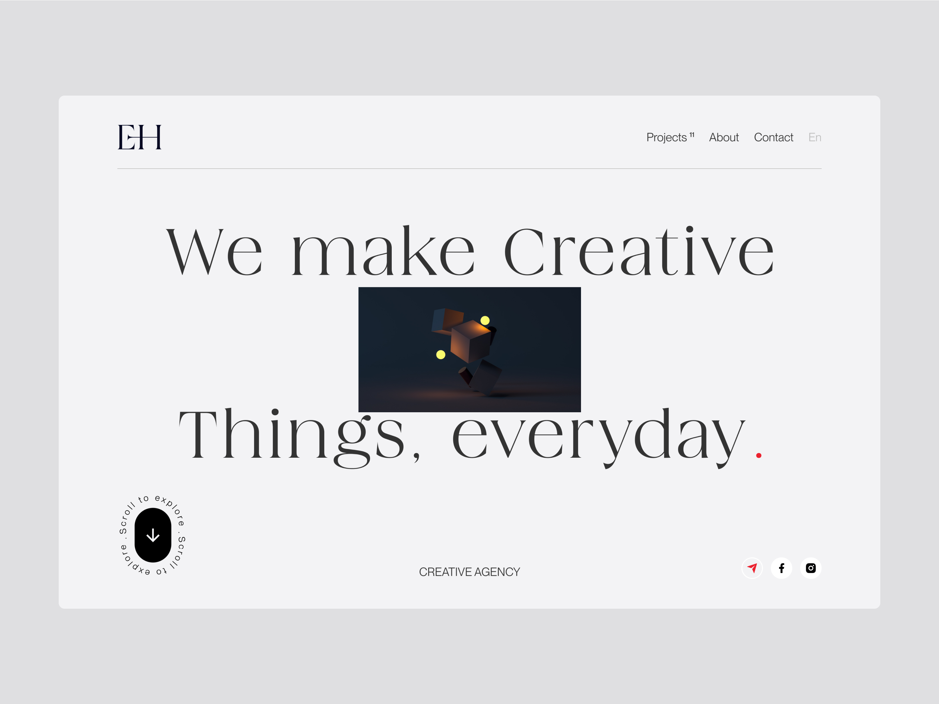 EH Branding Website Landing Page UI 2d 3d 3d animation animation branding creative agency design agency landing page minimal modern website ui ui design uiux ux website website animation website branding website design website landing page website ui