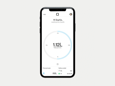 Hydration Tracker Mobile Interface circular progress clean interface daily progress eco awareness eco tracking fluid metrics goal interface health hydration app hydration tracker mobile health mobile interface smart visuals ui design ui simplicity user goal ux design water tracker
