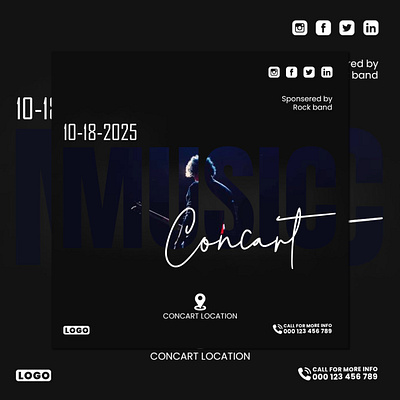 MUSIC CONCERT POST DESIGN 3d branding design food graphic design illustration logo motion graphics music concert post design ui vector
