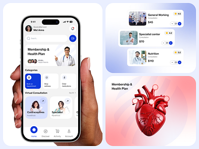 Health Pluse - Health Care Mobile App app design best ui clean design digital health doctor health app health care app healthcare mobile app healthcarehomepage helthnest ios app design mobile mobile app design mobile design mobile ui modern app ui modern ui ui ux design
