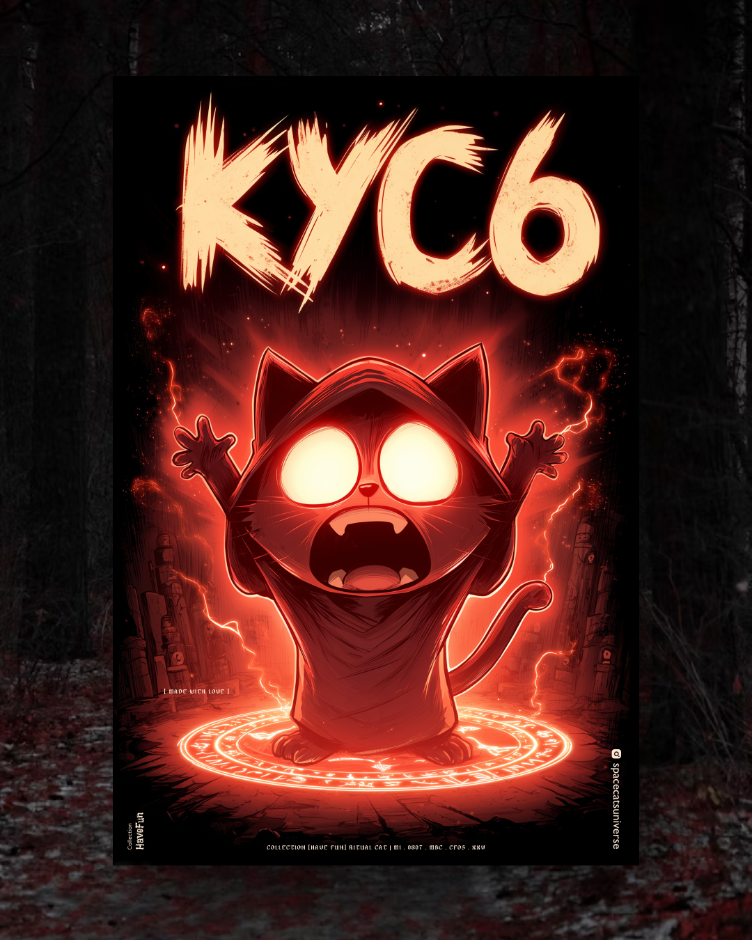 Страшно? А тебе попереджали ai branding cat daliy design illustration poster print