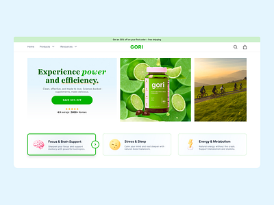 Gori supplment ecommerce 3d ui