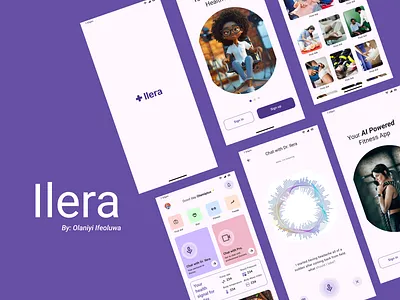 ILERA ai app design branding design first aid illustration logo positive concept ui uiux user interface ux