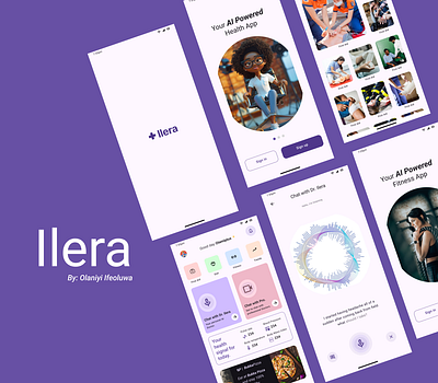 ILERA ai app design branding design first aid illustration logo positive concept ui uiux user interface ux