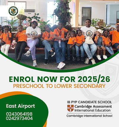 Enroll in a School Flyer admission cambridge cambridge assessment design flyer flyer design graphic design lower secondary preschool school school admission simple flyer