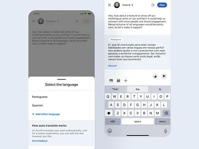 Unecessary features: multilingual language translation concept app design digital product linkedin ui design ux design