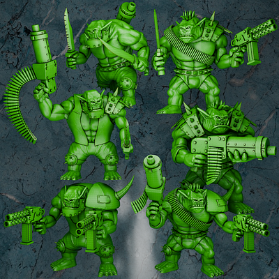 Space Orkz 3d 3d art 3d model 3d printing 3d sculpting blender design orc orcs ork space warhammer