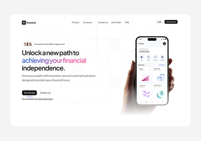 ‪FlowGrid Hero Section‬ 3d graphic design hero section isomerism ui ux webapp website