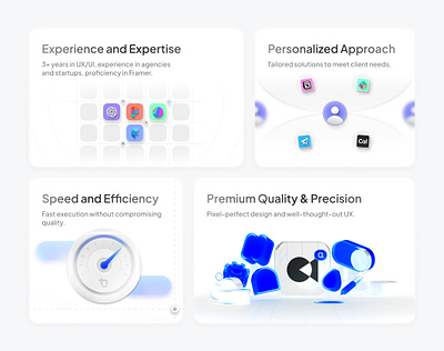 Design Bento: Key Values of Sharp Studio agenccy bento bento section bentoui design features figma figma design framer framer development graphic design illustration saas section ui ux web design webdesign website builder