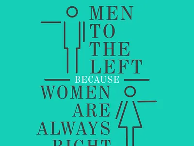 Men to the Left Women are always Right branding graphic design logo