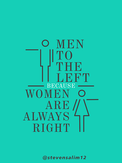 Men to the Left Women are always Right branding graphic design logo