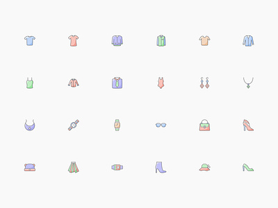 Creative Beauty Fill Icons Design. beauty bags icons beauty icons creative creative beauty icons creative design creative fill icons dress icons fill icons icons icons presentation necklace icon shirt icons vector icons