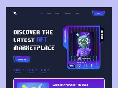 NFT Collection Website 3d 3d nft app crypto landing landing page marketplace motion design nft nfts phenomenon studio ui ui design ui ux web web design webdesign website website design