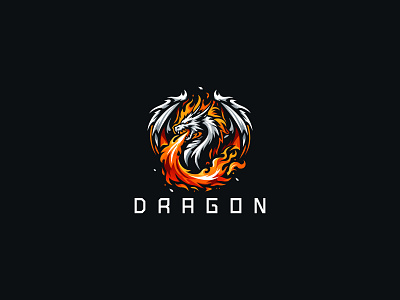 Dragon Vector Logo animal animal logo animals brand branding dragon dragon logo fire fire dragon fire logo identity logo logo design