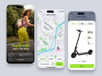 Smart Bike Rental App animation bike driving electric bike electric bike app electric vehicle ios map mobile mobile app modern ui remote smart bike startup supercharger ui uiux ux
