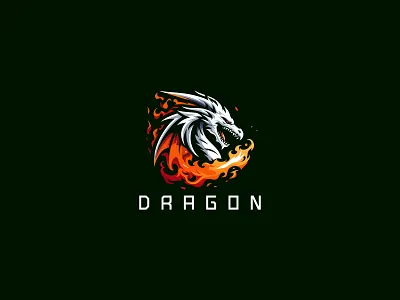 Fire Dragon Vector Logo animal animal logo animals brand branding dragon dragon branding dragon logo dragons logo logo design mark typo