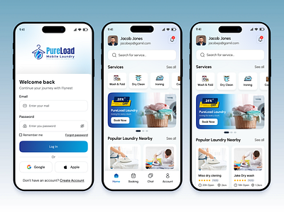 Laundry Mobile App address app clean cleaning service design detergen housing services laundry location map maps mobile mobile app payment service services store ui wash washing