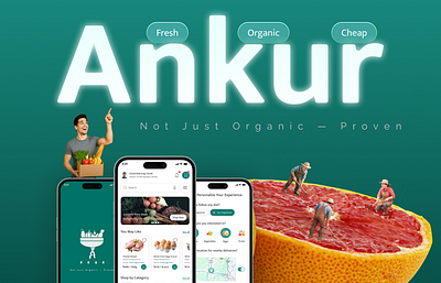 Ankur – Not Just Organic — Proven ankurapp appdesign casestudy cleanui creativedirection designthinking ecofriendly figmadesign foodapp healthtech humancentereddesign minimaldesign mobileappdesign organicfood productdesign sustainabledesign typography uidesign userexperience uxdesign