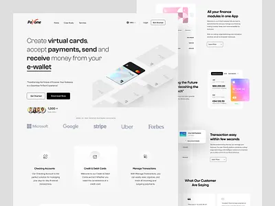 Fintech Website Landing Page bank banking website finance fintech landing page payment getway payment solution product design uiux virtual card virtual wallet web design website