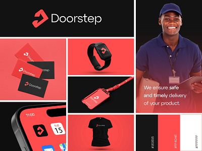 Doorstep Logo and Branding Design with brand guidelines arrow brand guidelines brand identity branding courier delivary direction graphic design icon identity letter logo logo designer logodesign logos mark symbol